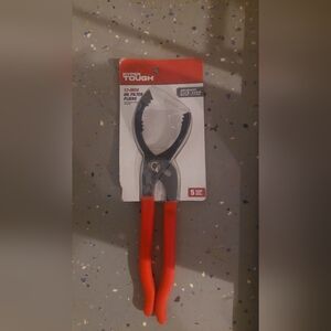 HYPER TOUGH Red and Black Oil Filter Pliers - 12-inch